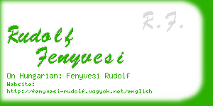 rudolf fenyvesi business card